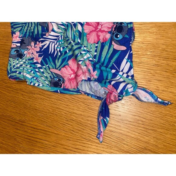 Disney Lilo & Stitch Womens Tropical Print Shorts With Knot Tie Detail - Picture 3 of 3